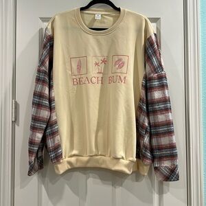 Upcycled Handmade sweatshirt flannel